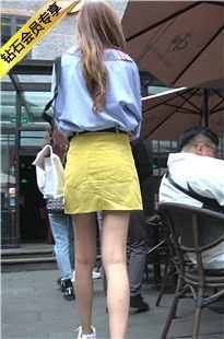4K-黄色短裙大长腿街拍美女DJ284[1.38G]