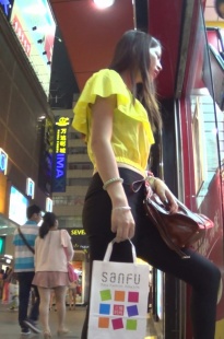 超紧黑裤打底细腰美女[465M/MTS]