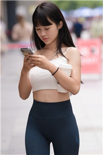 藏蓝色紧身裤美眉MJ880[923M]