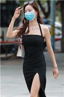 黑色连衣裙高挑美腿漂亮小姐姐MJ2648[2.01G]