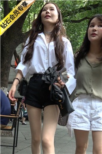 4K-气质黑色热裤大长腿街拍SW极品美女DJ186[365M]