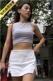4K-极品白色短裙长腿街拍美女吃下午茶DJ206[1.4G]