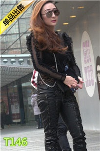 4K-黑色皮裤街拍MT高跟美女T146[1.02G]