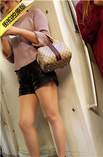 地铁黑色皮短裤肉丝高跟丰臀女子[596M/MP4]