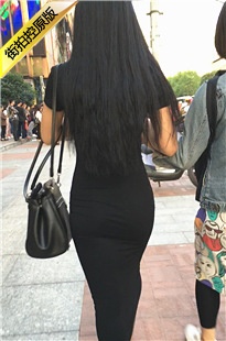 优雅身材黑色连衣包臀裙长发极品美女[440M/MOV]