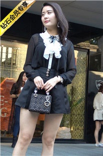 4K-黑短裙长腿街拍高跟极品美女DJ321[1G]