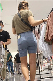 4K-超级紧身牛仔裤导购员美女JS014[2.14G]