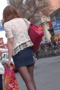 黑丝包臀牛仔裙美女[351M/MTS]