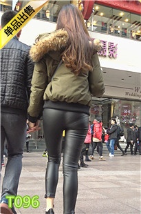 4K-逛街的黑色紧绷皮裤包臀内痕美女第2季T096[674M]