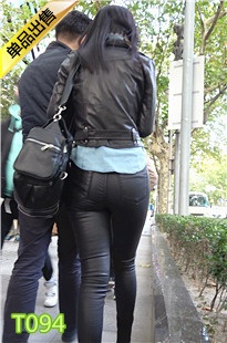 4K-黑色紧身皮裤长腿圆臀高跟美女第2季T094[821M]