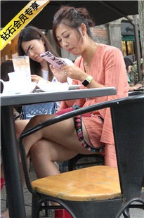 4K-气质短裙长腿街拍高跟美女吃下午茶DJ214[637M]